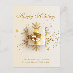 Gouden Roze Kerstbal Bedrijfs Groet Briefkaart