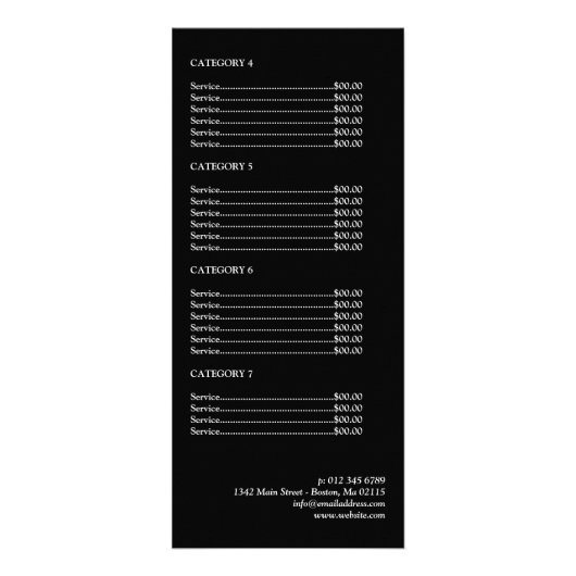 Gouden & Roze Lipstick Marks Make-up prijslijst Reclamekaart (Achterkant)