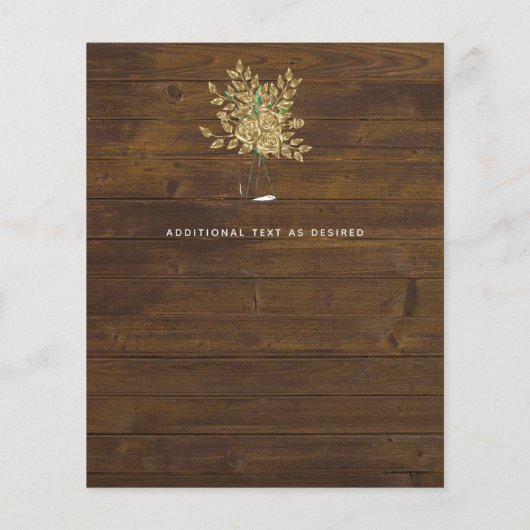 Gouden roze metalen trouwuitnodigingen (Achterkant)