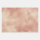 Gouden Roze Ombre Zebra Leopard Inpakpapier Vel (Voorkant 3)