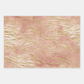 Gouden Roze Ombre Zebra Leopard Inpakpapier Vel (Voorkant 2)