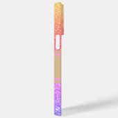 Gouden Roze Paarse Ombre Glittery Glam Naam Monogr Case-Mate iPhone Case (Achterkant / Rechts)