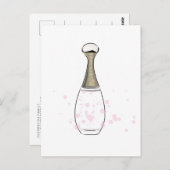 Gouden roze parfumfles briefkaart (Voorkant / Achterkant)