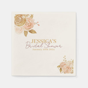 Gouden Roze rozen eenvoudig minimaal Vrijgezellenf Servet