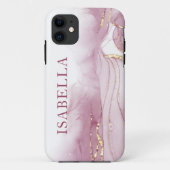 Gouden roze Waterverf personaliseren Case-Mate iPhone Case (Achterkant)