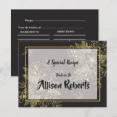 Gouden Rozen Bruidsshower Recept Briefkaart (Voorkant / Achterkant)