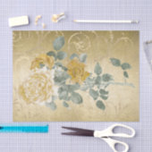  gouden rozen Floral met Damask Tissuepapier (Craft)