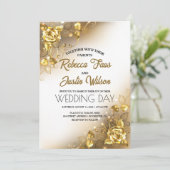 Gouden Rozen Floral Modern Boho Kaart (Staand voorkant)