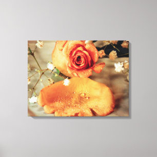 Gouden rozen kunst aan de muur canvas afdruk
