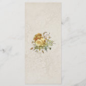 gouden Rozen op damast behang bruiloft Menu (Achterkant)