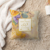 Gouden Rozen Viooltjes 50ste Huwelijksverjaardag Kussen (Deken)