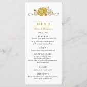 Gouden Rozen Wervelingen Bladeren Wedding Menu (Voorkant)
