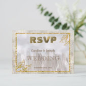 Gouden RSVP Glitter Countryside bruiloft (Staand voorkant)