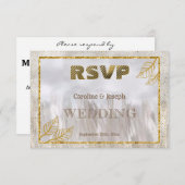 Gouden RSVP Glitter Countryside bruiloft (Voorkant / Achterkant)