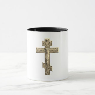Gouden Russische orthodoxe kruis Mok