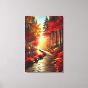 Gouden rust: een herfstbos canvasprint canvas afdruk