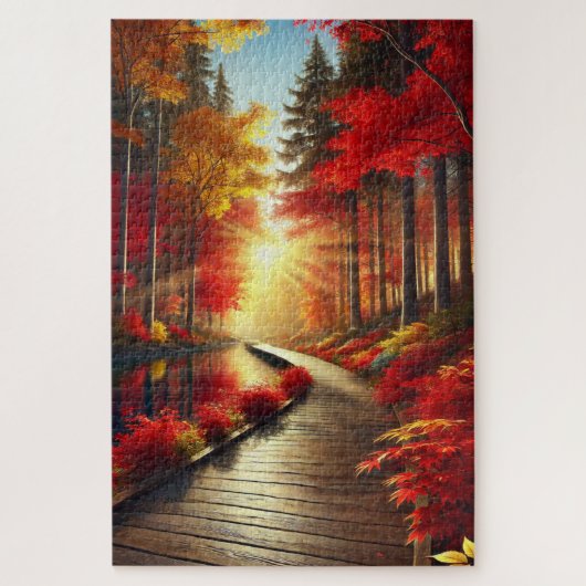 Gouden rust: een herfstpuzzel legpuzzel (Verticaal)