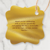 Gouden Rustieke Bloemige Pampas Gras Bruiloft Beda Bedankjes Labels (Achterkant)