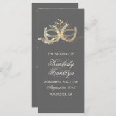 Gouden rustieke land Hoefijzers bruiloft programma (Voorkant / Achterkant)