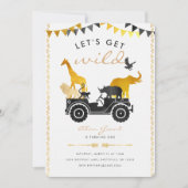 Gouden Safari Verjaardagsuitnodiging Kaart (Voorkant)