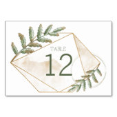 Gouden Sage Groene Bloemen Tafel Nummer Kaart (Achterkant)