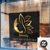 Gouden Salon en Spa voor Vrouwen Personalize Gold Raamsticker (Cafe Raam)