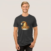 Gouden Santa Hat Mannen Tri-Blend Shirt (Voorkant volledig)