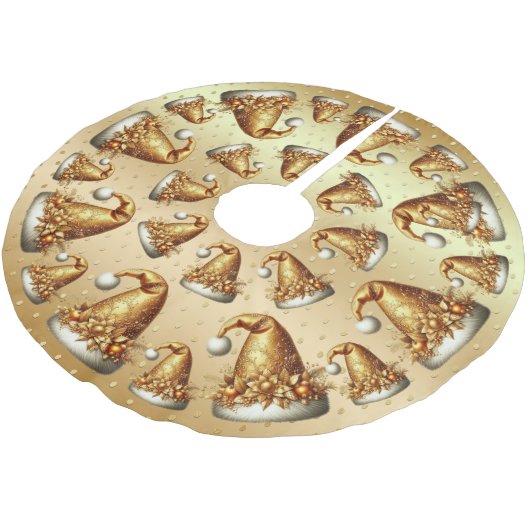 Gouden Santa Hat Tree Rok Kerstboom Rok (Gekanteld)