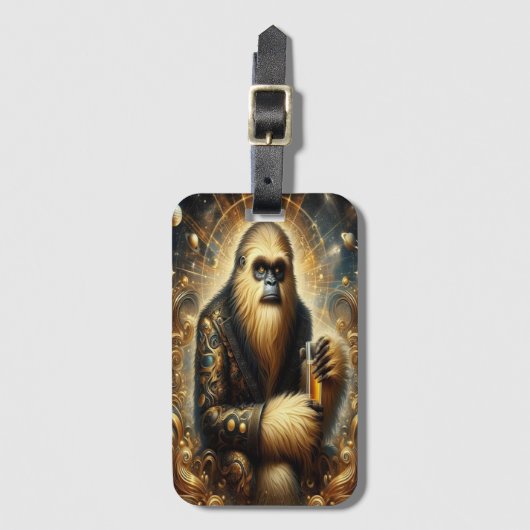 Gouden Sasquatch Kosmische Sip Bagagelabel (Voorkant (verticaal))