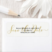 Gouden Save the Date Script Trouwuitnodiging Etiket (Insitu)