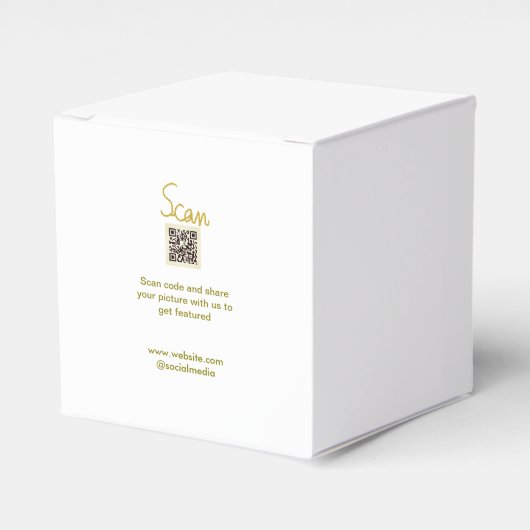 Gouden Scan QR-code glitter eenvoudig elegante cal Bedankdoosjes (Voorkant Zijde)