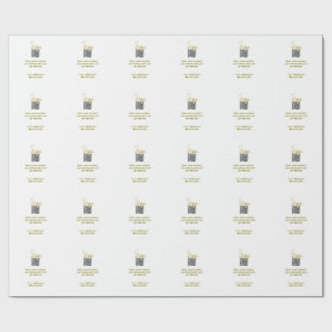 Gouden Scan QR-code glitters eenvoudige elegante c Cadeaupapier