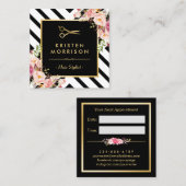 Gouden Schaar Bloemen Haarstylist Afspraak Afsprakenkaartje (Voorkant / Achterkant)