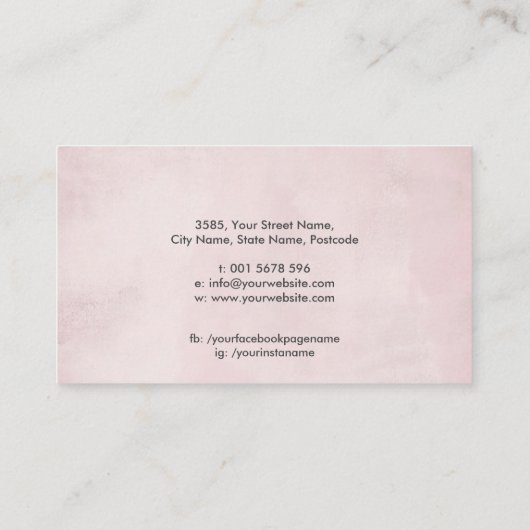 Gouden Schaar en bloemen Illustratie Visitekaartje (Achterkant)