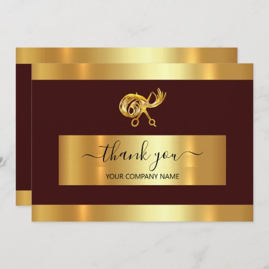 Gouden Schaar LogoDank u Business Insert Kaart (Voorkant / Achterkant)