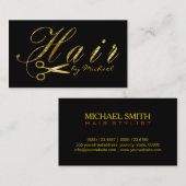Gouden Schaar Script Hair Stylist Salon #4 Visitekaartje (Voorkant / Achterkant)