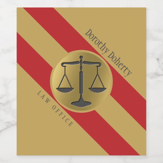 Gouden Schalen van Gerechtigheid | Advocaat Wijn Etiket (Enkel label)