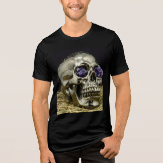 Gouden Schedel met Amethist Ogen Tri-Blend Shirt