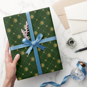gouden scheepswiel cadeaupapier