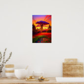 Gouden schemering, majestueuze boom poster (Keuken)