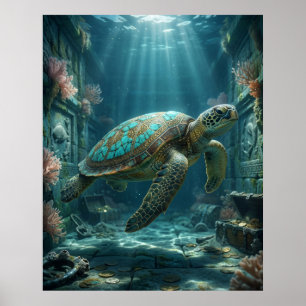 Gouden Schildpad Schatkamer Poster