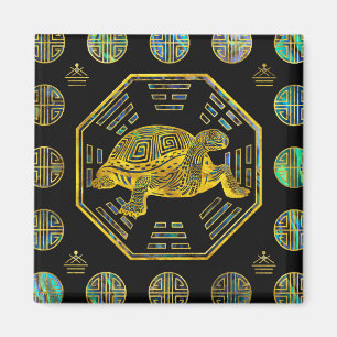 Gouden schildpad / schildpad Feng Shui Abalone She Magneet