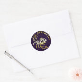 GOUDEN SCHORPIOEN RONDE STICKER (Envelop)