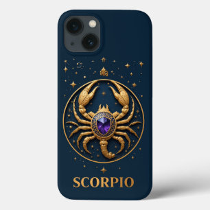 Gouden Schorpioen Sterrenbeeld Met Edelsteen en St iPhone 13 Hoesje