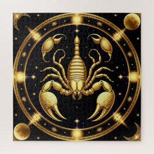 Gouden Schorpioen Zodiac Dierriem Ontwerp Legpuzzel