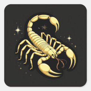 Gouden Schorpioen Zodiac Sierastrologie Vierkante Sticker