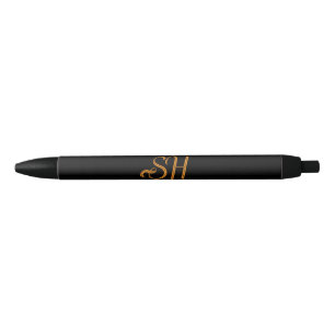 Gouden schrift aangepaste initialen zwart zwarte inkt pen