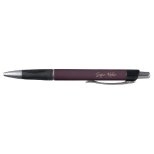 Gouden Schrift Bourgondische Leren Look Pen
