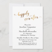 Gouden Schrift Happily Ever After Confetti Achterk Kaart (Voorkant)