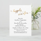 Gouden Schrift Happily Ever After Confetti Achterk Kaart (Staand voorkant)